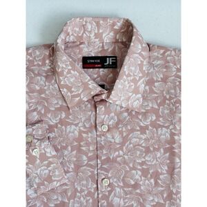 J. Ferrar Men's NWOT Large Stretch Slim Light Pink Floral Long Sleeve Button Up‎